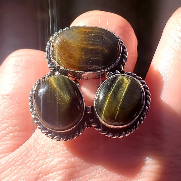 New Tiger Eye 925 Silver Ring. - Picture 1 of 16